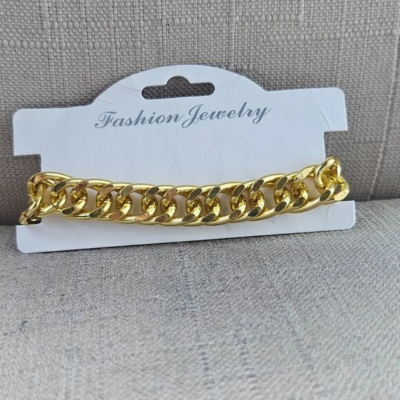 Fashion Wristband Bracelet Unisex Fashion Jewelry Yellow Gold Tone Bracelet New - Picture 8 of 12